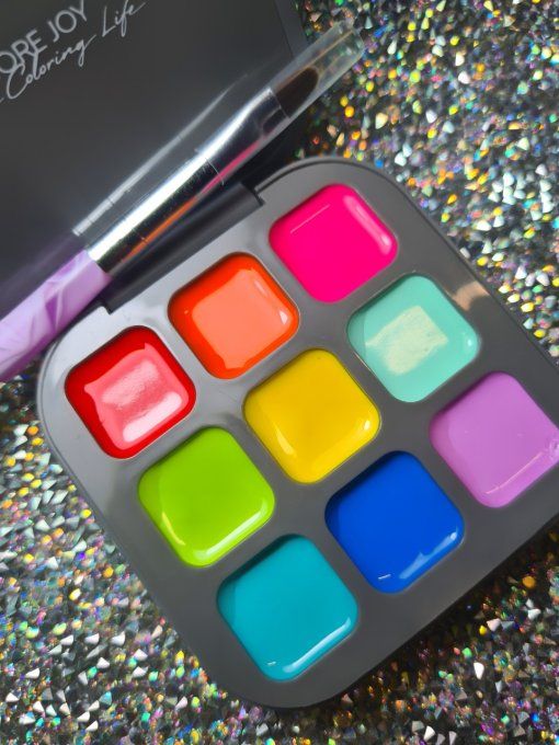 Palette 9 couleurs + pinceau POP COLOR