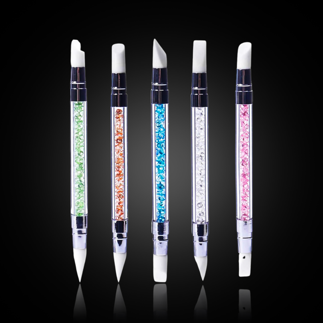 5 Stylos strass pour poudre , chrome
